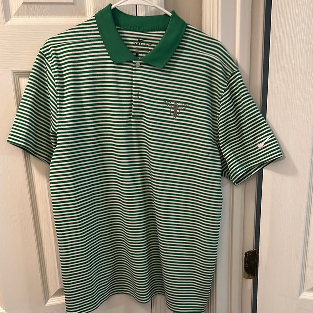 Nike Green Striped Men's Polo Shirt